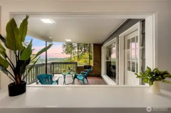 The stunning view from the kitchen breakfast bar will make starting your day very special.