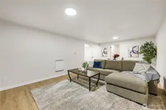 There are many options for this large family room, you make the call.