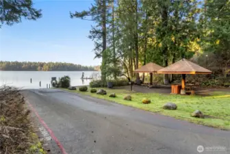 There's a convenient boat launch and covered BBQ/picnic areas in various spots throughout the community