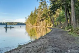 The swim beach area goes further up on the right as well