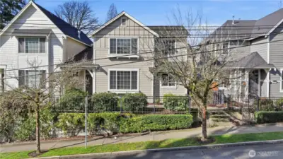 Front exterior of your beautiful home at Village Walk Condominium, a boutique 16-home community of townhomes located just blocks to downtown Bothell, an urban lifestyle!