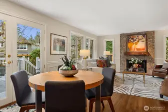 Kitchen dining to family room open concept