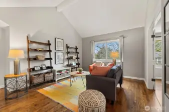 Oversized loft has potential galore for office space/bonus room or all hobbies. It could also be a sitting area for the primary suite