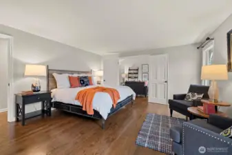 Primary Suite is oversized with room for large siting area