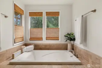 Primary bathroom soaking tub