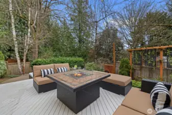 Backyard has 4 separate entertainment pads making entertainment endless