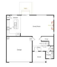 Artist Rending of Main Floor 2230 for Lot 46.