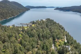 Cascade bay, Rosario marina, Rosario Resort and Blakely island in the background