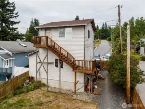 2 Car garage with outside entrance to studio.
