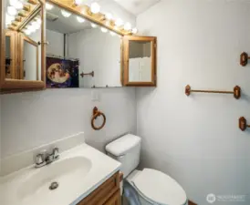 Studio has a full bathroom.