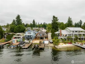 View of the dock, deck and rear property.