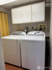 Utility room. Washer and gas dryer stay.