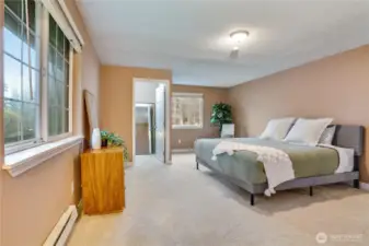 Big, bright windows flood the space with natural light—your personal retreat.