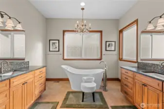 Spa Inspired Bathroom, Soaking Tub, Custom Shower
