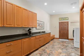 Spacious Laundry Room, Custom Cabinetry