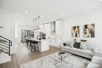 Open Living, Kitchen and Dining perfect for entertaining (Facade, Ext Colors, Interior Photos & Floor Plans for illustrative purposes only. Actual Facade, Ext Colors, Interiors & Floor Plans may differ.)