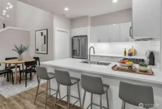 (Virtually Staged) Breakfast bar