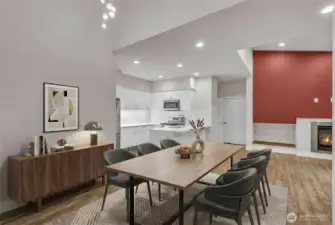 (Virtually Staged) Dining area off kitchen