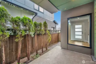 Patio off eating area has gas hookup for BBQ