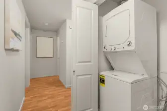 Stackable W/D and room for storage