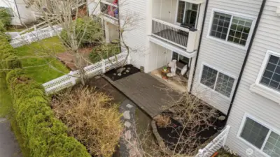 Aerial of the back yard