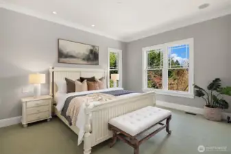 Main floor guest suite/primary suite.  Great for multi-generations.