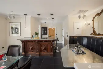 Wine cellar behind the bar.