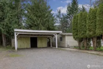 Large carport with storage