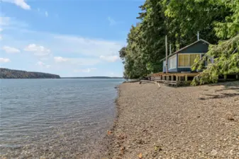 Beach Cabin and no bank waterfrontage - One-of-a-kind and rare opportunity to own a footprint on Colvos Passage!