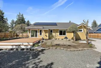 The house comes with solar and a sprinkler system that covers the entire property.
