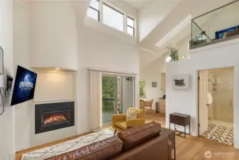 Vaulted ceilings with two floors of living