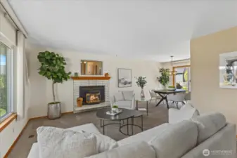 A warm gas fireplace will be enjoyed in the winter.