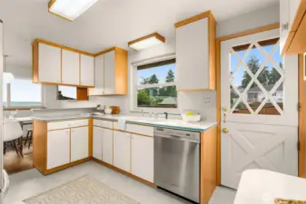 Love the dutch door off the kitchen that leads to the backyard