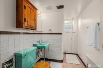 Retro fun 3/4 bath in lower level
