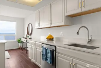 Wall of cabinets, offering a wonderful array of storage options