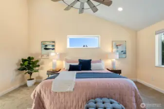 Spacious primary suite upstairs