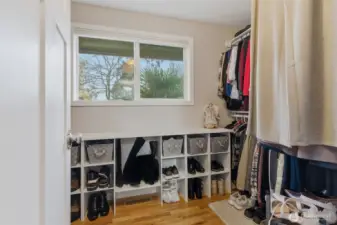 Primary room large walk-in closet with window