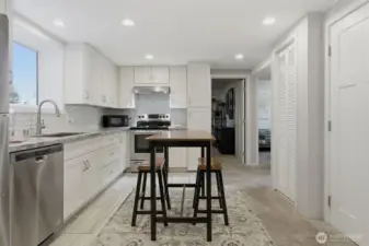 Kitchen on lower level with eating space