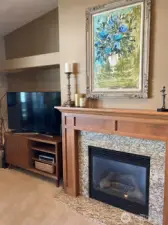 Gas Fireplace, Granite Surround