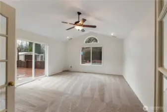 Flex space shown un-staged.