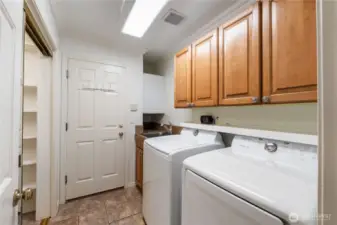 Utility room is located off of the garage entrance. The closet actually opens to a finished room!