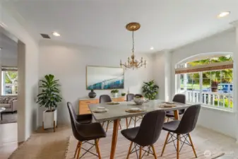 This dining room could also be a perfect candidate for the best office space offering beautiful views of the front garden.