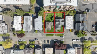 Red outline also depicting of adjacent lot that is also for sale