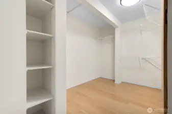 Walk in primary closet