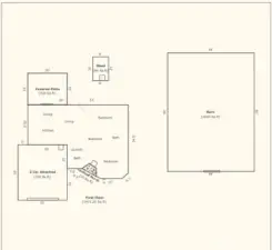 Floor plan of 40 acres with a home in Clark County Washington. One level home and barn included.