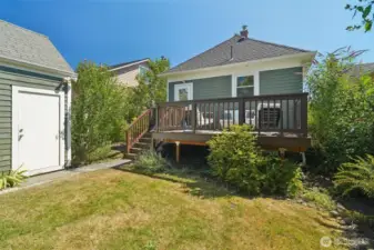 Large detached garage and alley access