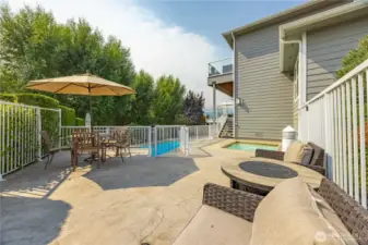 Multiple outdoor entertainment spaces.