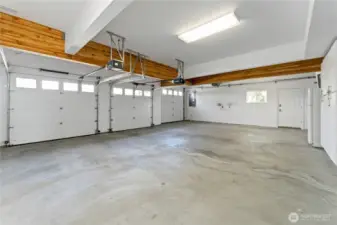 3 bay garage with boat bay.