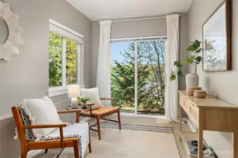 Private Sitting Area in Primary Bedroom w/ Outdoor Access