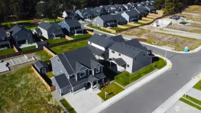 NICE AERIAL SHOWS THE GREEN BELT IN THE BACK TO THE RIGHT